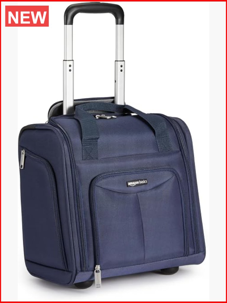 Underseat Carry-On Luggage With Wheels, Fits Overhead Bins, Organized